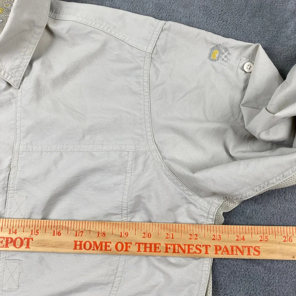 Mountain Hardwear Mens M Shirt Tan Long Sleeve Vented Hiking Button Up